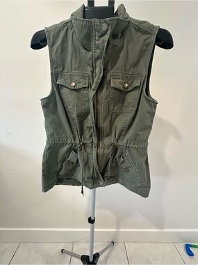 Ashley By 26 International Olive Utility Drawstring Vest